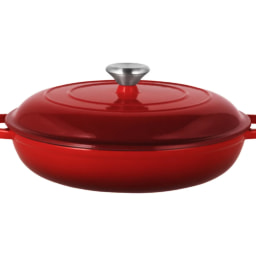 3.7L Cast Iron Casserole Dish - Red