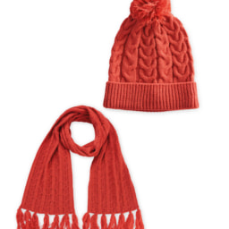 Ladies' Red Scarf & Hat Set