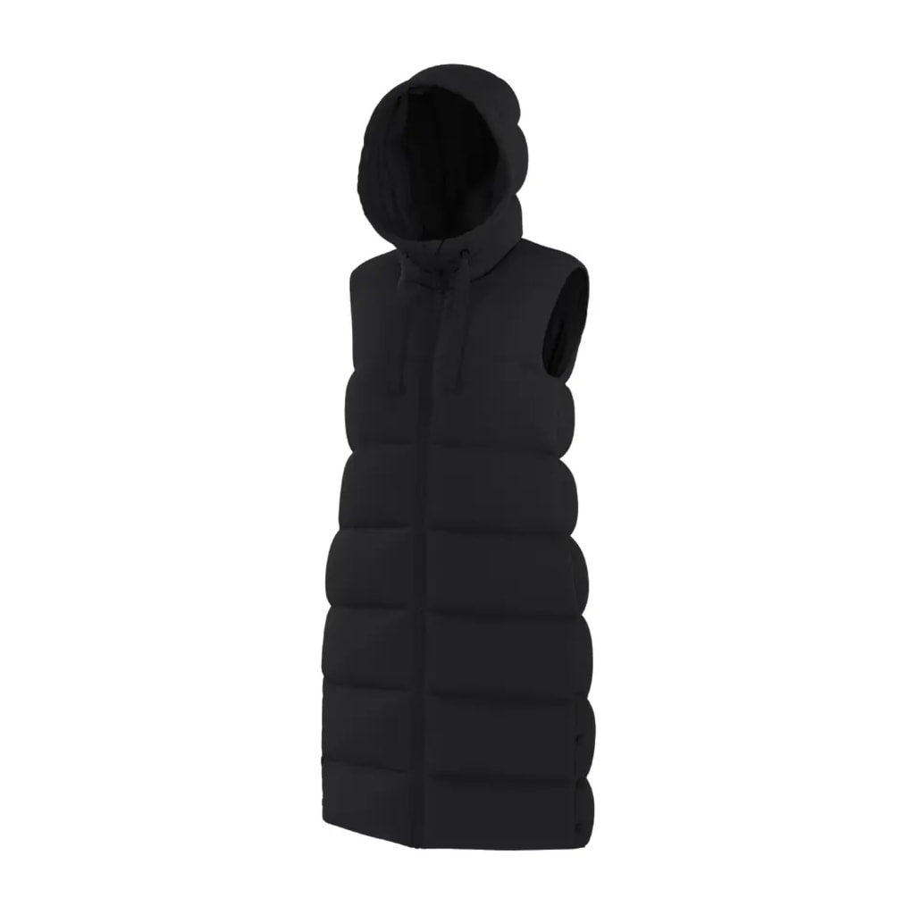 Ladies’ Black Longline Padded Gilet