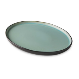 Green Reactive Glaze Oval Platter