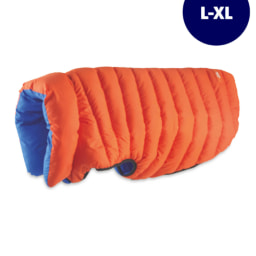Orange & Blue L-XL Bomber Dog Coat