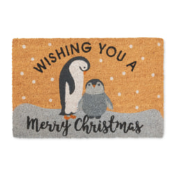 Christmas Penguins Coir Mat