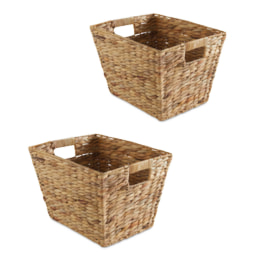 2 Square Hyacinth Storage Baskets