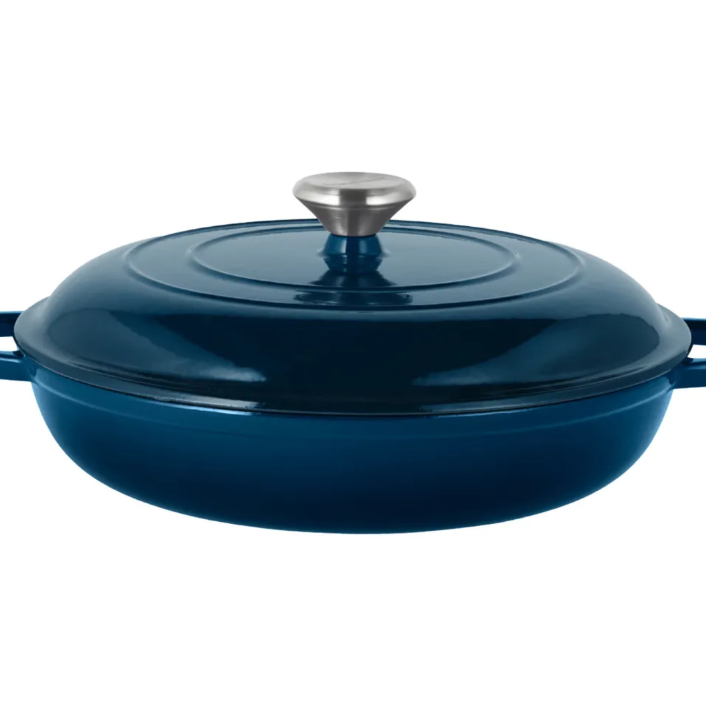 3.7L Cast Iron Casserole Dish - Dark Blue