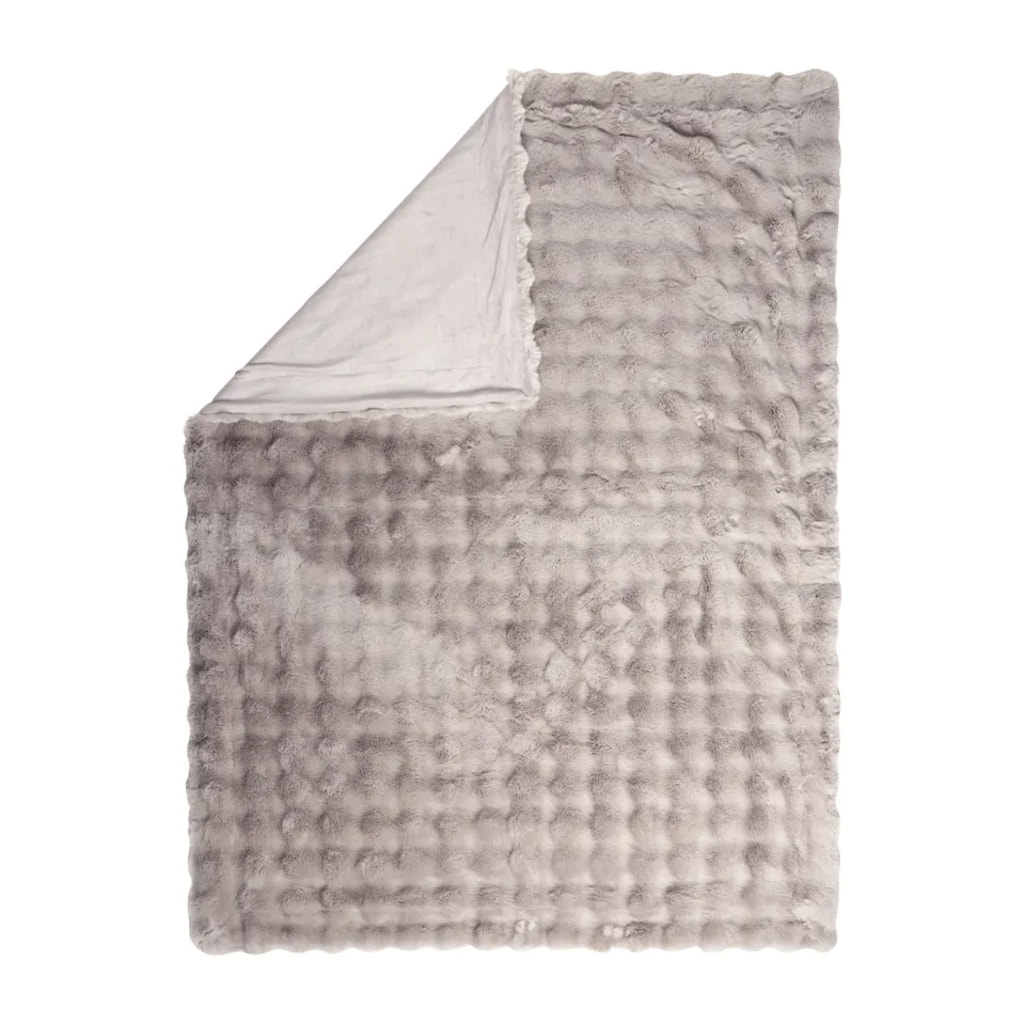 Grey Premium Faux Fur Blanket
