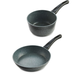 Grey Marble Effect Small Pan Set