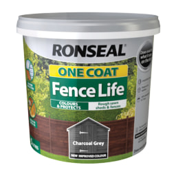 Ronseal 5L One Coat Fence Life - Charcoal Grey