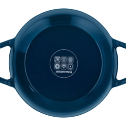 2.8L Cast Iron Casserole Dish - Dark Blue