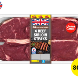 4 British Beef Sirloin Steaks