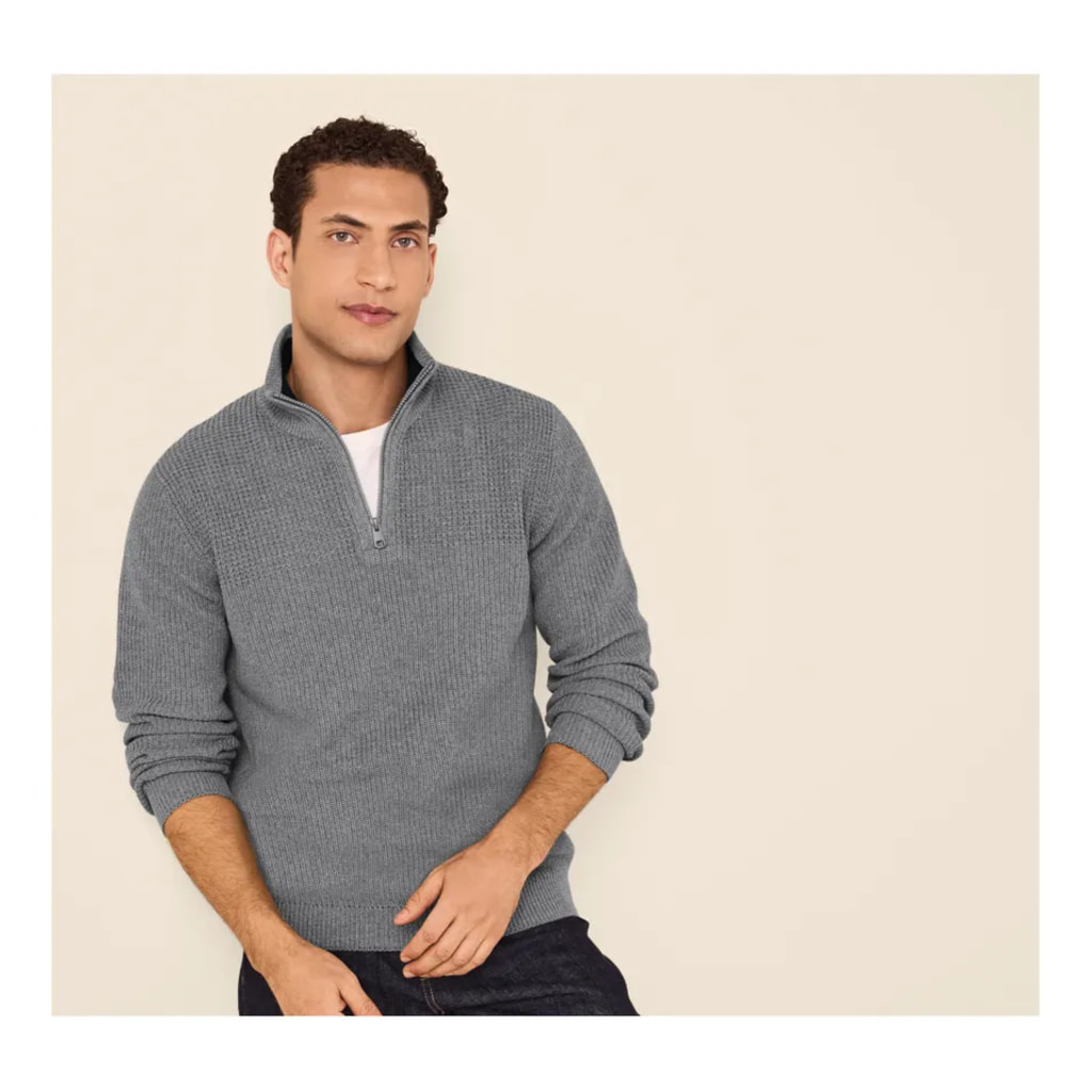 Men’s Grey Half Zip Jumper