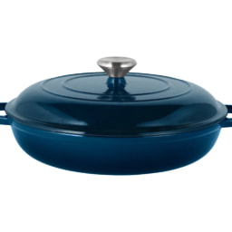 3.7L Cast Iron Casserole Dish - Dark Blue