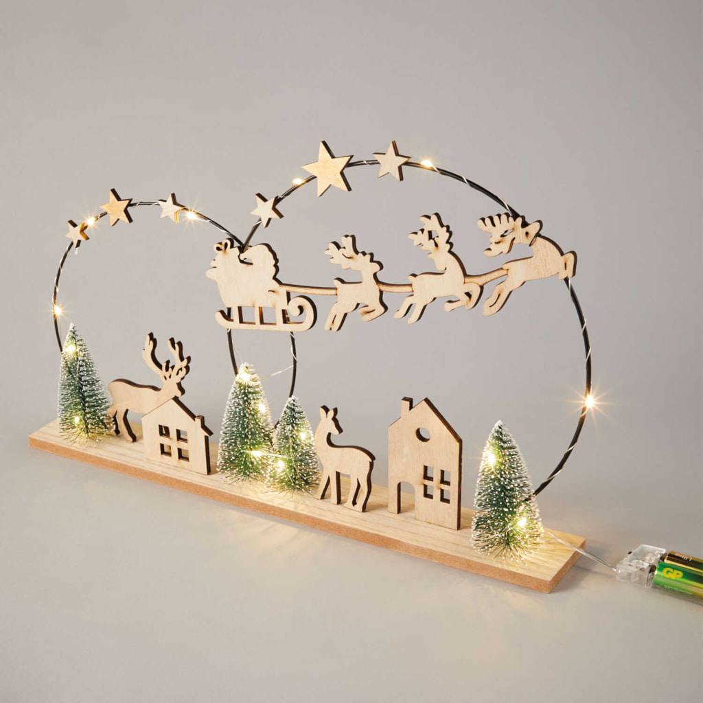 Perfect Christmas Wire Wooden Scene