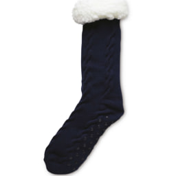 Adults' Avenue Navy Slipper Socks
