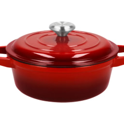 Red Cast Iron Casserole Dish Set - 3 Pieces