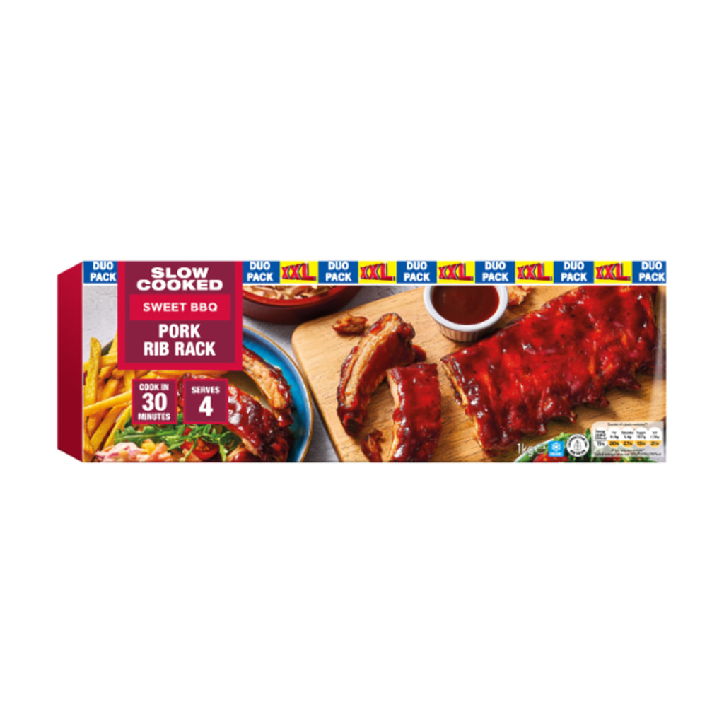 - - XXL Sweet BBQ Pork Rib Rack Duo Pack