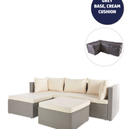 Grey and Cream Corner Sofa