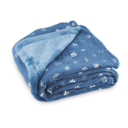 Blue Snowflakes Muslin Baby Blanket