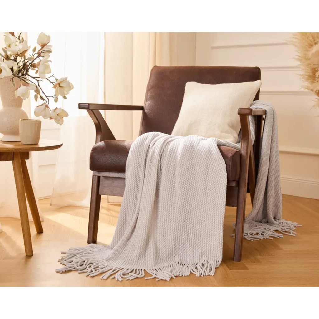 Beige Chenille Blanket