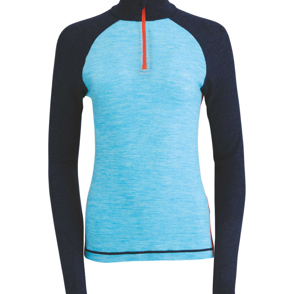 Ladies' Merino Zip Neck Top