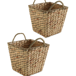 2 Taper Hyacinth Storage Baskets