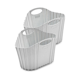 Light Grey Fold Flat Laundry Baskets