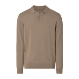 Men’s Beige Fine Knit Polo