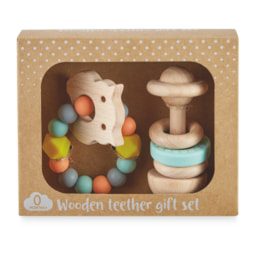 Nuby Owl Wooden Teether Gift Set