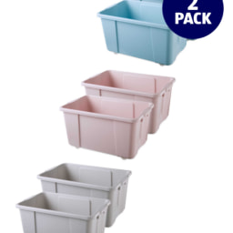30L Wheeled Storage Boxes 2 Pack