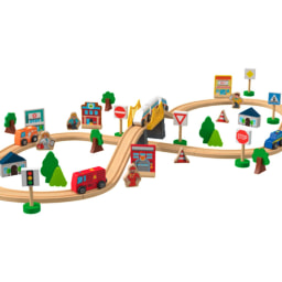 Playtive City/ Farm Wooden Train Set - 57 pieces