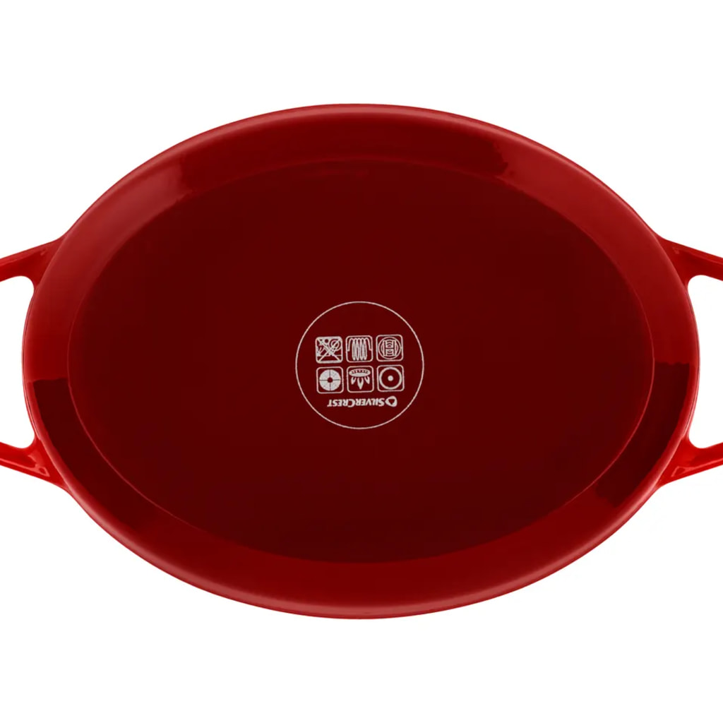 4.8L Cast Iron Casserole Dish - Red