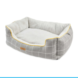 X Large Grey Check Soft Dog Bed