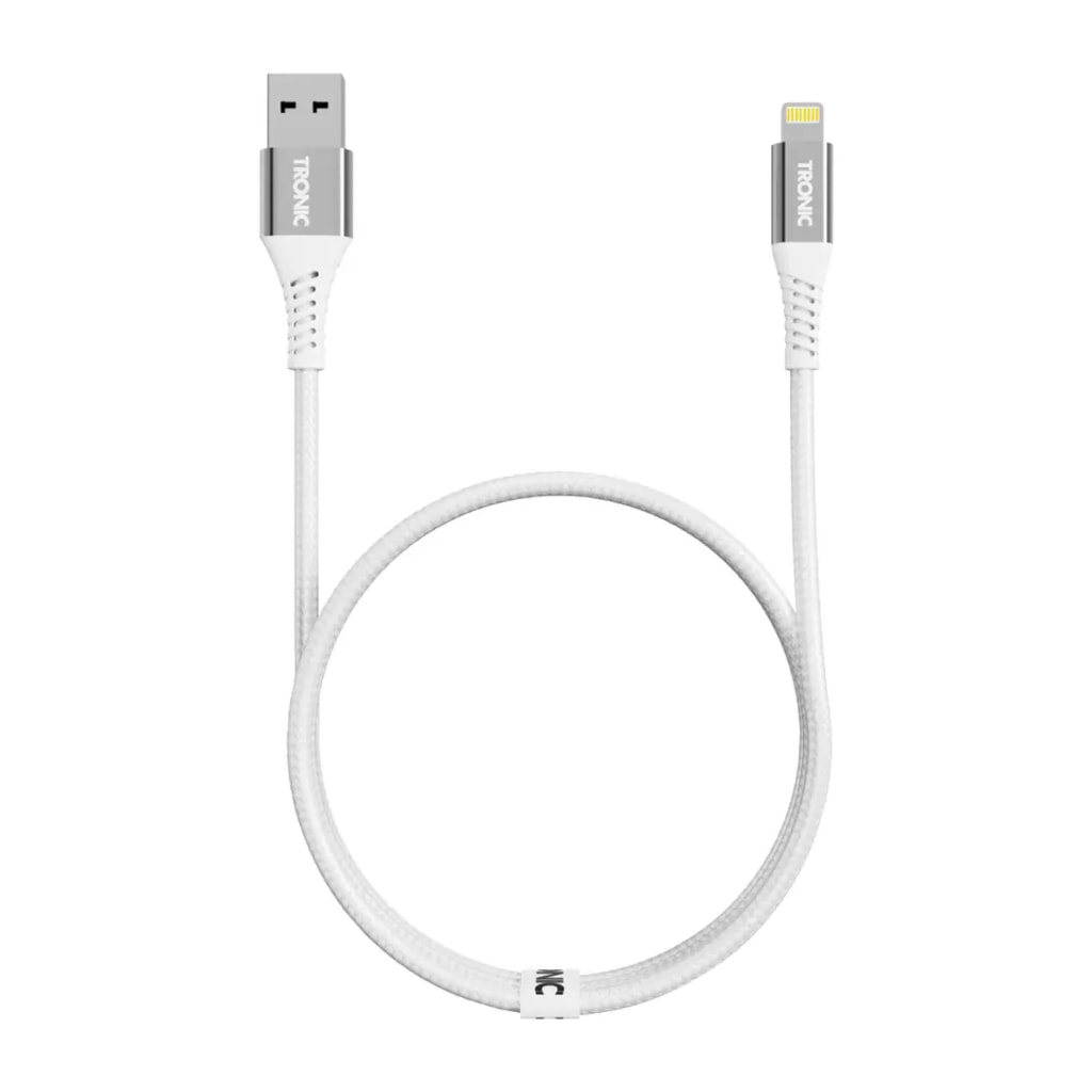 White USB 2.0 Type-A to 8-Pin - Charging & Data Transfer Cable