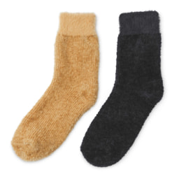Ladies' Beige Velvet Socks 2 Pack