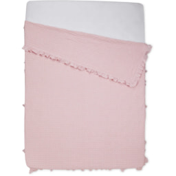 Pink Waffle Frill Throw