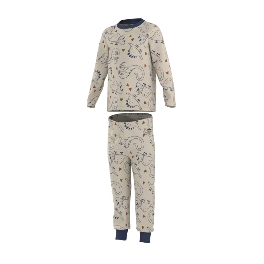 Kids’ Beige Pyjamas With Dinosaur Pattern