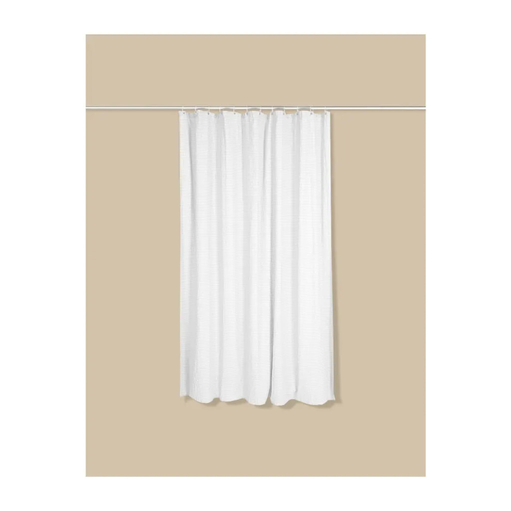 White Seersucker Shower Curtain