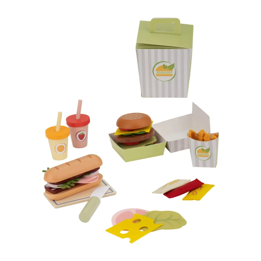Burger & Fries Play Set - 42 Pieces