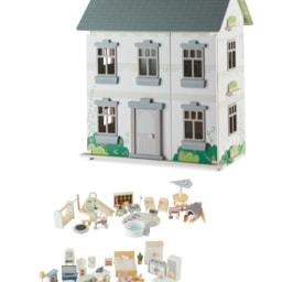 Cream Dolls House with Furniture