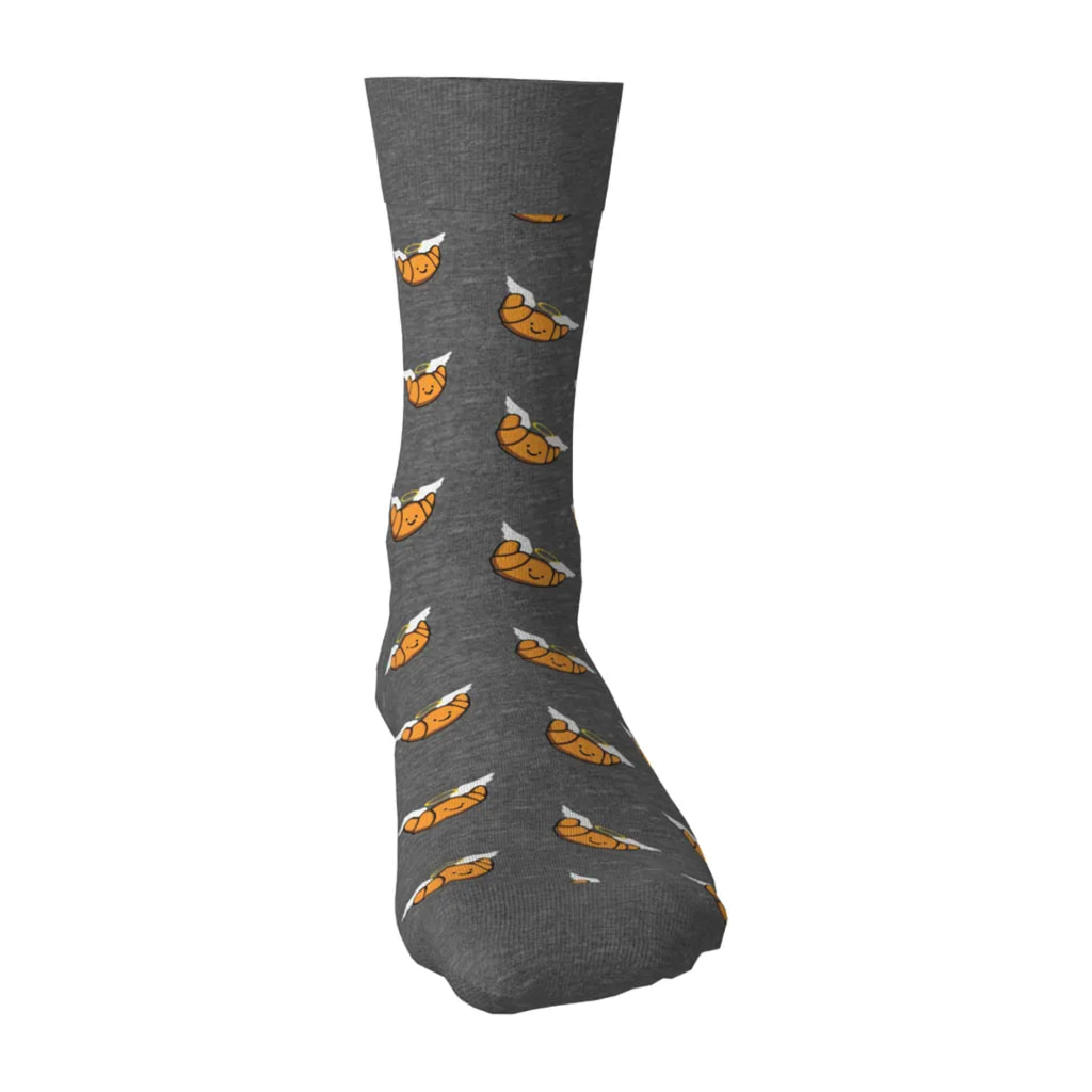Adults’ Socks With Croissant and Avocado Pattern - 2 Pairs