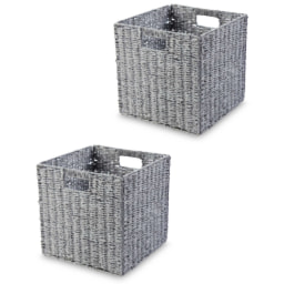 Grey Foldable Seagrass Basket Set