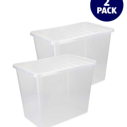 Premier Clear Storage Box 32L 2 Pack