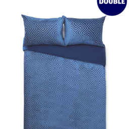 Jacquard Blue Double Duvet Set