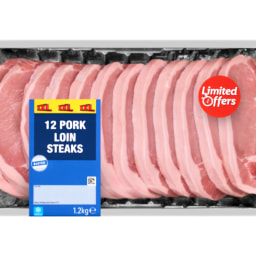- - 12 XXL Pork Loin Steaks