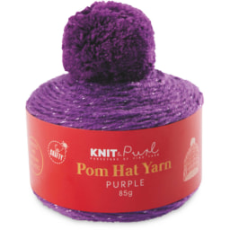 Purple Sparkle Pom Hat Yarn