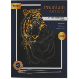 Script Tiger Foil Engraving Art