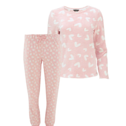 Ladies' Hearts Fleece Pyjamas