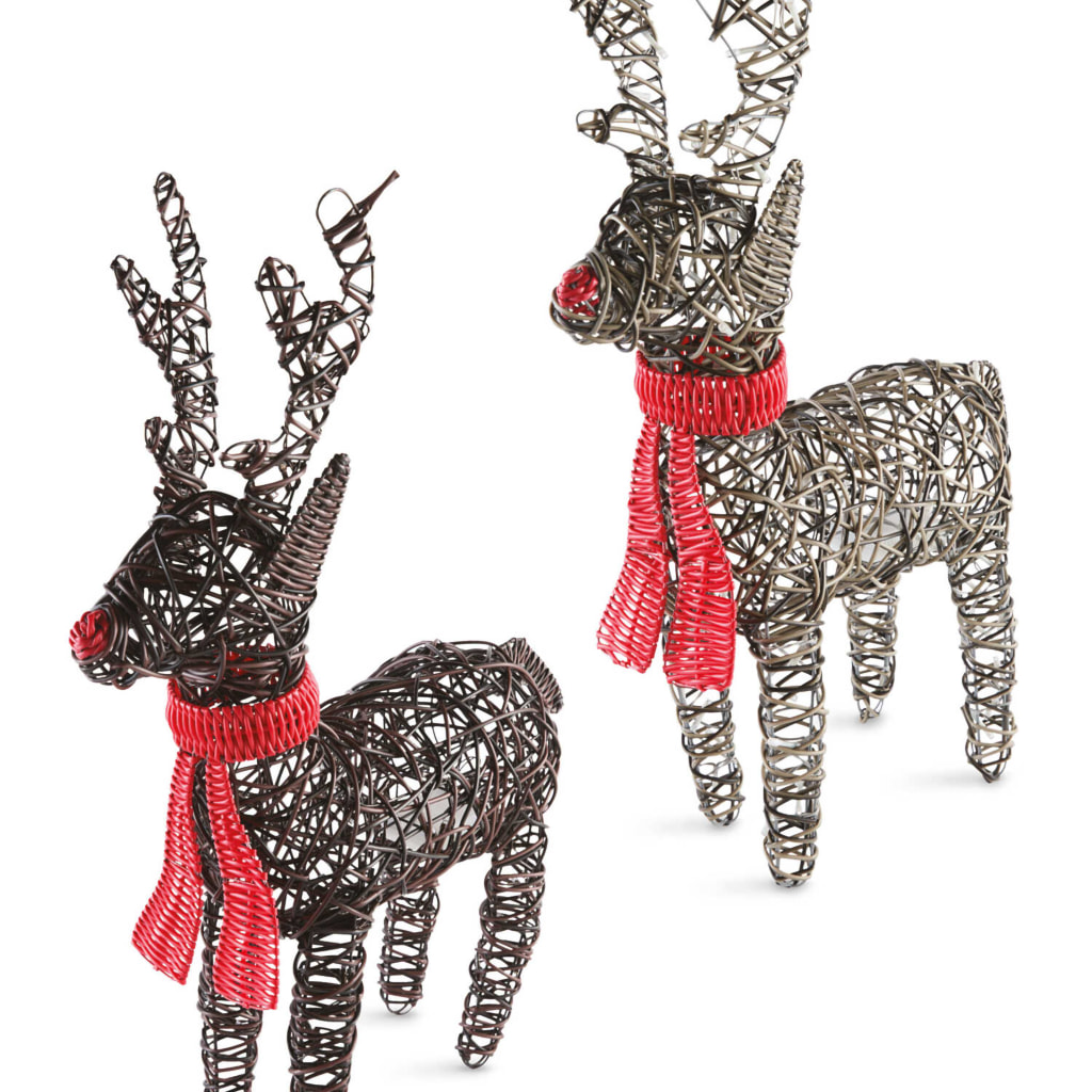 Faux Rattan Reindeer