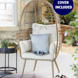 Belavi Cream Cocoon Chair with Cover