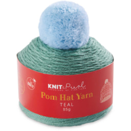 Teal Pom Hat Yarn