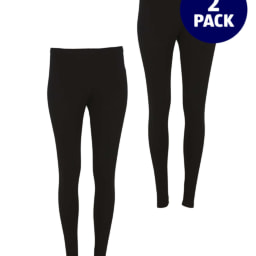 Ladies' Black Leggings 2 Pack